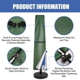 thumbnail image 6 of Neween Patio Umbrella Cover 420D Oxford Fabric Patio Market Umbrella Covers Waterproof with Zip for 7'-12' Offset Umbrella Garden Outdoor Umbrella (Green), 6 of 11