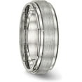 thumbnail image 5 of Avariah Diamonds Chisel Stainless Steel Brushed and Polished 7.2mm Ridged Edge Band - Ring Size 11.0, 5 of 8