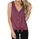 thumbnail image 2 of Sonducket Chaleco con cuello en V sin mangas con lazo delantero camiseta mujer verano botón Prendas para la parte del cuerpo Vino rojo S Sonducket AP002390-09, 2 of 6