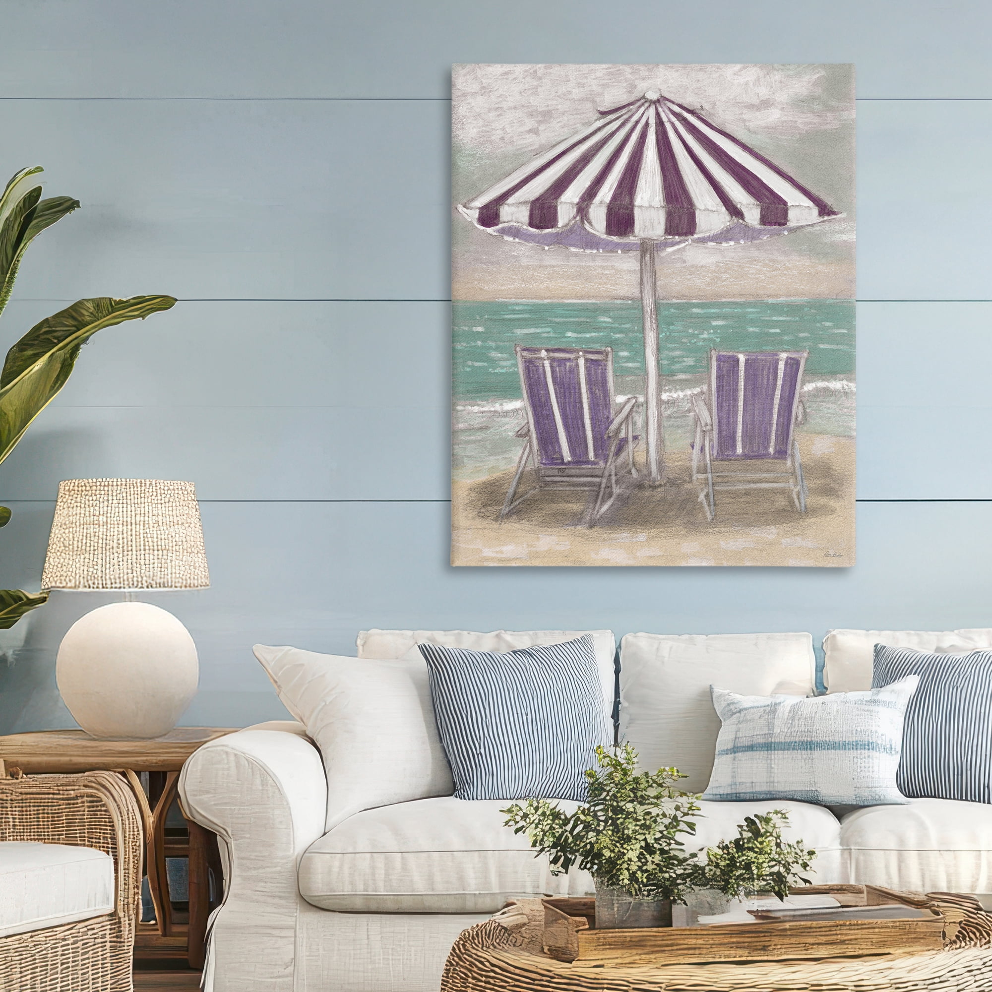 Stupell Industries Umbrella & Chairs on Beach Canvas Wall Art, design by Patti Bishop