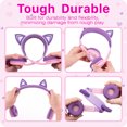 thumbnail image 4 of FosPower Kids Headset with LED Light Up Cat Ears Wired 3.5mm On Ear Audio Headphones For Kids with Laced Tangle Free 4FT Cable Cord Plug (Max 85dB) - Baby Pink/Lavender, 4 of 8