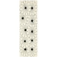 thumbnail image 3 of SAFAVIEH Soho Megan Floral Wool Runner Rug, Ivory/Black, 2'6" x 8', 3 of 10