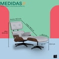 thumbnail image 4 of Mubson Sillon Lounge con Ottoman De Piel Genuina Silet Blanco, 4 of 5