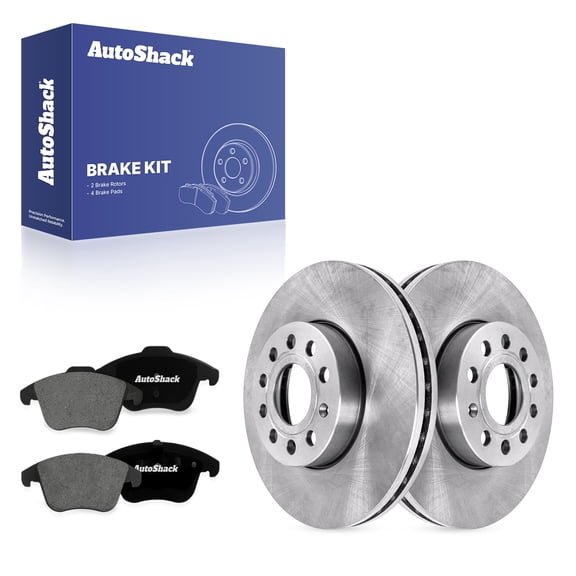 AutoShack Front Vented Brake Rotors   Premium Ceramic Pads 6-PC Brake Kit Replacement for 2011-2018 Volkswagen Jetta 2012-2019 Volkswagen Beetle 11.33" (287.8 mm)