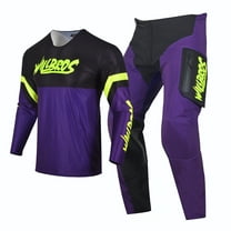 Willbros Motocross Jersey and Pants Combo with Zipper Pockets MX Dirt Bike Offroad Gear Set Ride Racewear Purple (Jersey Adult M/Pants W32)