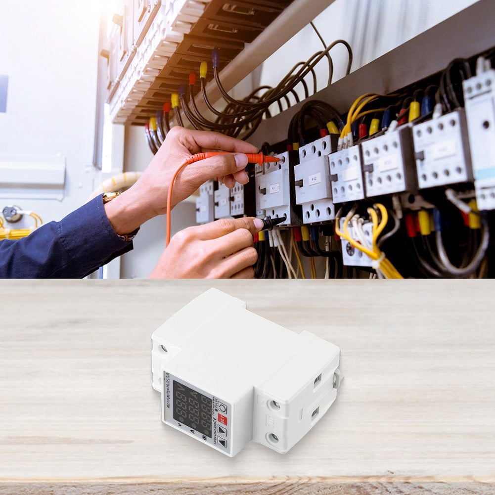 3In1 Display Din Rail Adjustable Over Voltage Current Protective Device 63A 230V