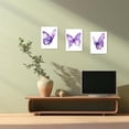 thumbnail image 2 of ZHONGYUTONG 3 Piece Purple Butterfly Canvas Wall Art Butterfly Pictures Wall Decor Watercolor Painting for Girls Room Decor Framed (11.00" x 14.00" x 3PCS), 2 of 5