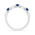 thumbnail image 2 of Angara Natural 0.66 Ct. Blue Sapphire with Diamond Non Eternity Wedding Band in Sterling Silver for Women (Ring Size: 3), 2 of 9