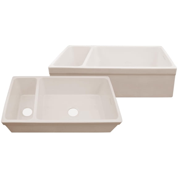 Whitehaus Collection WHQDB542-BISCUIT Quatro Alcove Sinks Biscuit
