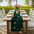 thumbnail image 4 of Teal Stars 120 Inch Table Runner, Elegant Art Sky Star Farmhouse Dresser Scarf Cotton & Linen Tablerunner for Dining/Kitchen Island/Holiday Party Décor 13" x 120", 4 of 9