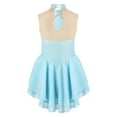 thumbnail image 2 of TiaoBug Girl Sleeveless Shiny Rhinestones Ice Figure Skating Dress Ballet Dancewear Light Blue 6, 2 of 7
