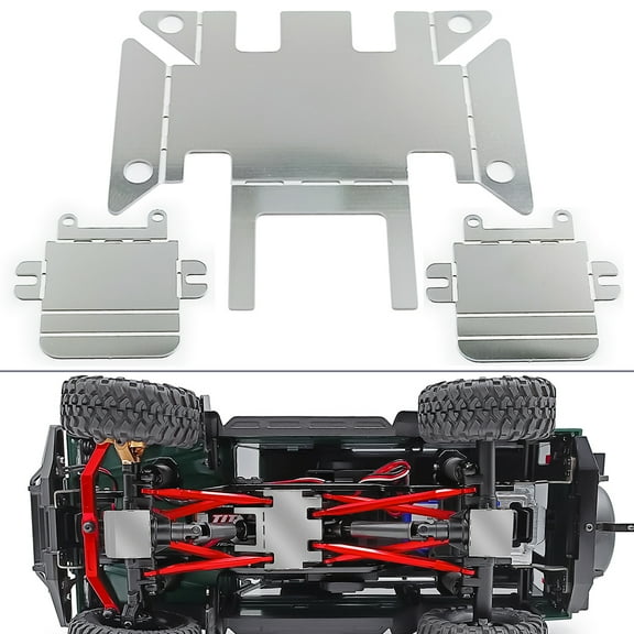 Stainless Steel Chassis Armor Skid Plate Axle Protector for 1/18 RC Crawler TRX4M Bronco Defender Upgrade Parts