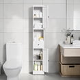 thumbnail image 2 of Hassch Tall Bathroom Cabinet with Drawer, 71 Inch Slim Storage Cabinet with Adjustable Shelves and 2 Doors, Narrow Floor Cabinet for Kitchen, Living Room, White, 2 of 10