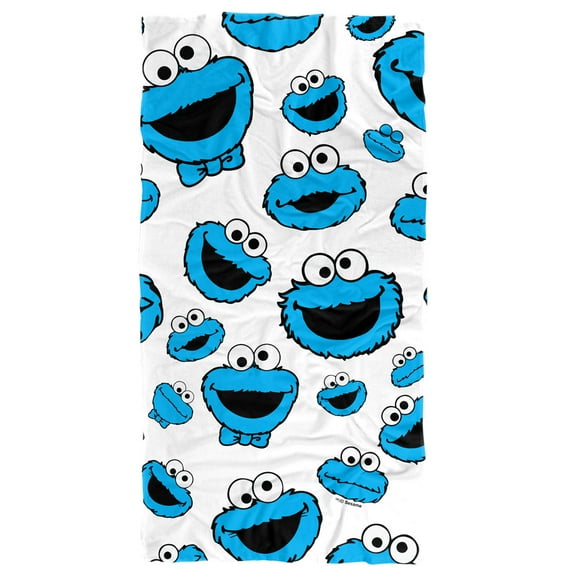 Sesame Street Cookie Face Pattern Officially Licensed Beach Towel 30' X 60'