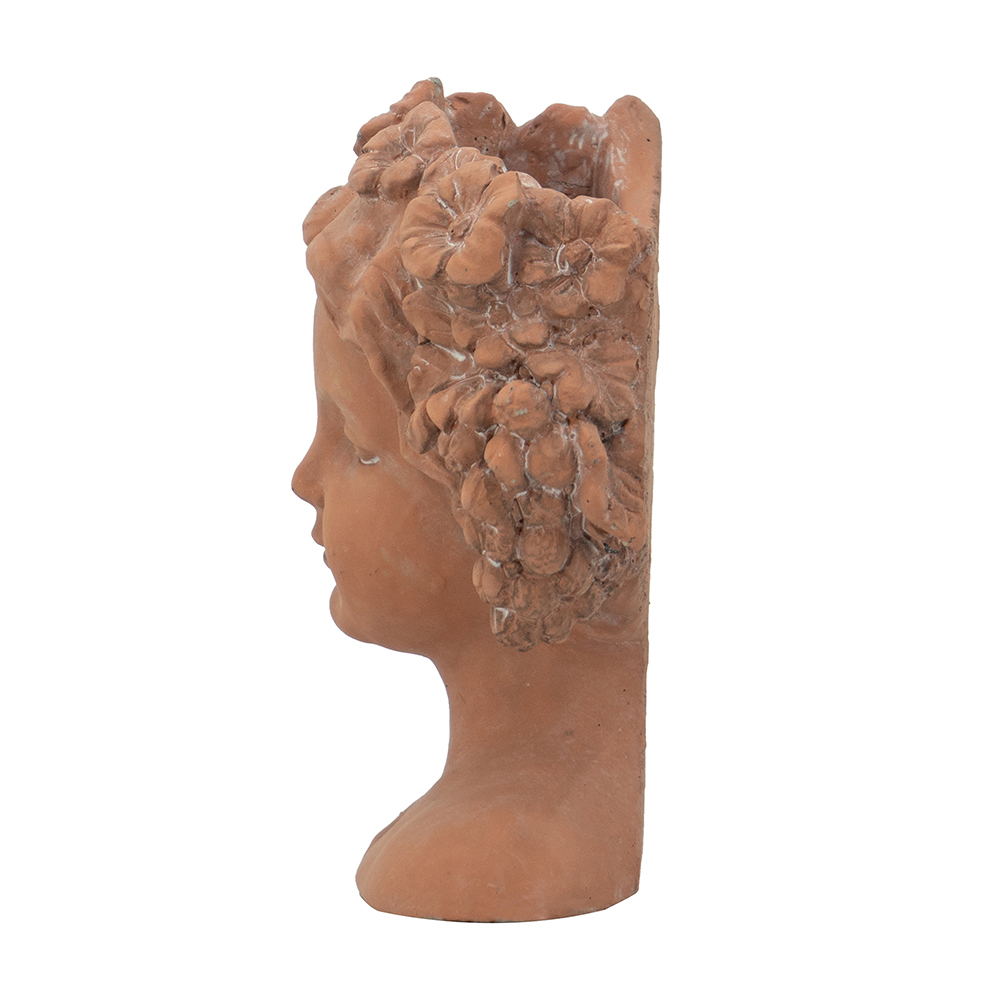 8x4x9" Visage Head Bust Planter, Brown - Home Wall Planter
