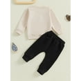 thumbnail image 6 of Baby Toddler Boy Fall Outfits 0 6 12 18 24 Months 2T 3T Long Sleeve Letter Embroidery Sweatshirt + Pocket Pants Set Spring Clothes, 6 of 9