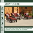thumbnail image 3 of Hanover Strathmere 6-Piece Wicker and Steel Outdoor Conversation Set, Deep Red, 3 of 17