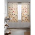 thumbnail image 3 of Pastoral Vintage Botanical Curtains 63 Inch Length, Sheer Curtains for Bedroom Living Room Window Spring Summer Floral Rod Pocket Voile Drapes Kitchen Curtains Small Half Window 42"x63" 2 Panels, 3 of 7