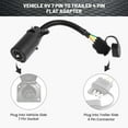 thumbnail image 3 of 7 Way to 4 Way Trailer Plug Adapter, RV Blade 7 Pin Round to 4 Pin Flat Trailer Light Adapter 11.6 Inches, 3 of 6