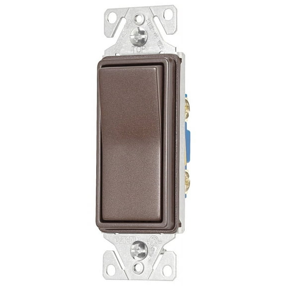 EATON 7501RB-K-L Wiring Decorator Switch, 120/277 Vac, 15 A, 1 Pole, 5.833 In L X 3.85 In W X 1.83 In D