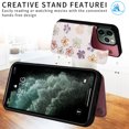 thumbnail image 5 of Allytech iPhone 11 Pro Max Case with Card Holder, Stylish Flower with Glitter Bling Rhinestone Stand Shockproof Slim Fit Bumper Wallet Case for Apple iPhone 11 Pro Max - Floret, 5 of 7