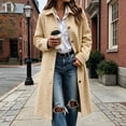 thumbnail image 2 of Dzrciro Plaid Long Coat for Women, Long Sleeve Lapel Open Front Button Checkered Trench Coat, Elegant Fashion Fall Outerwear S-2XL, 2 of 7