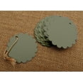 thumbnail image 3 of 100 Pcs Scalloped Blank Wedding Hang Tag Bonbonniere Favor Lolly Bag Gift Tags with Jute Twines - Colors Available, 3 of 7
