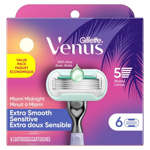 Gillette Venus Miami Midnight Extra Smooth Women's Razor Blade Refills