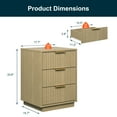 thumbnail image 5 of Heynemo Low 3-Drawer Dresser, Modern Storage Cabinet with Wavy Drawers for Bedroom, Hallway, or Living Room, Natural, 5 of 10