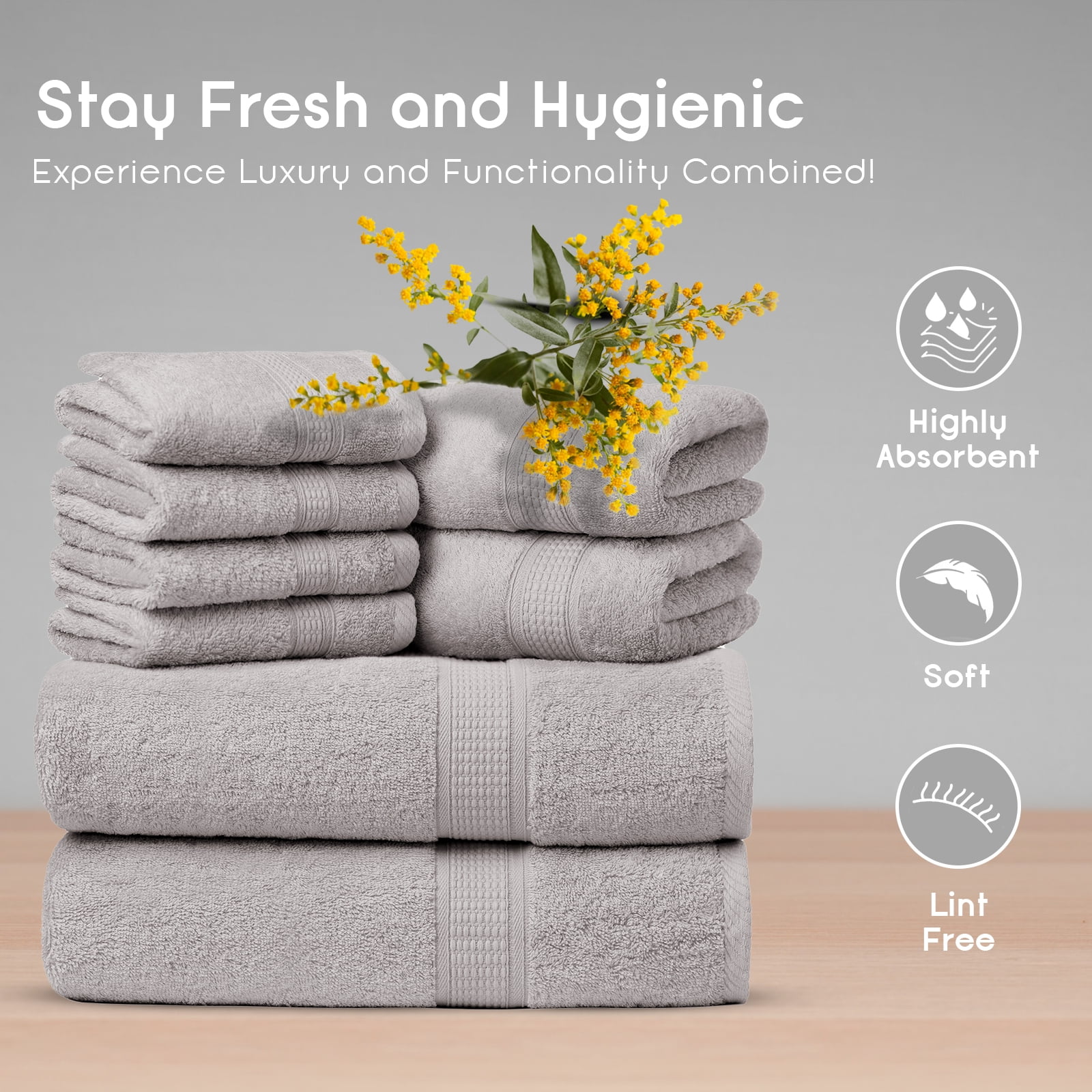 Ariv Collection Premium Bamboo Cotton Bath Towels - Natural, Ultra  Absorbent and