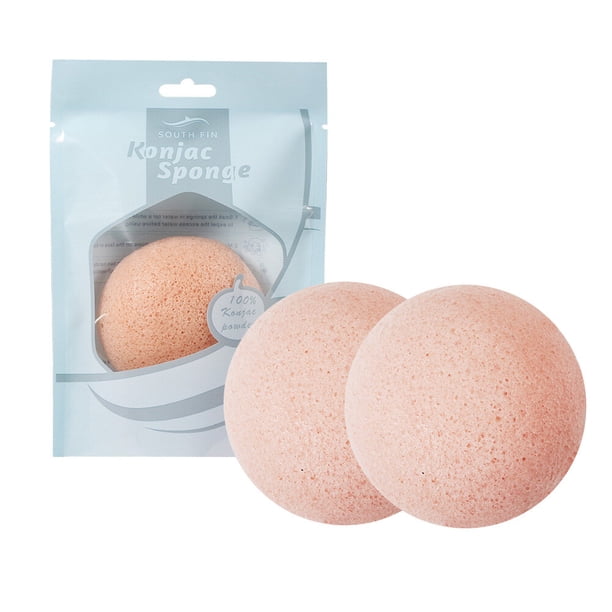 EeaseMX 3 esponjas semicirculares Konjac ecológicas para el cuidado facial, esponjas limpiadoras naturales (rosa)