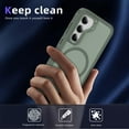 thumbnail image 4 of Samsung Galaxy S23 Phone Case, Phone case Samsung Galaxy S23 Magnetic Case [Compatible with MagSafe] Tough Rugged Matte Slim Shockproof Anti-Fingerprint Anti-Scratch Protective Cover, Light Green, 4 of 9