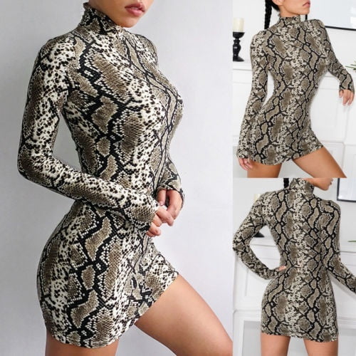Sexy snake print best sale dress