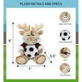 thumbnail image 2 of DolliBu Sitting Moose with Brown Hooded Sweater Stuffed Animal with Soccer Ball Plush - Soft Plush Adorable Playtime Toy Cute Wildlife Gift, Super Soft Plush Doll Toy for Kids and Adults – 8 Inches, 2 of 6