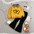 thumbnail image 2 of Karoyedx Toddler Clothes Girls Clothes Long Sleeve Sweatershirt and Flared Pants 2 Pieces Fall Winter Outfits Set K Size,6-7 Years, 2 of 3