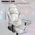 thumbnail image 3 of Jiueut White Marble Print Gaming Chair Cover Pack of 4, Breathable Computer Chair Cover with Armrest Covers Washable Slipcover for Rotating Chair with Elastic Band, 3 of 7