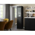 thumbnail image 2 of Palace Imports 100% Solid Wood 16.5" Pantry Cabinet with Frosted Glass, Solid Door and Adjustable Shelves, Black, 2 of 6