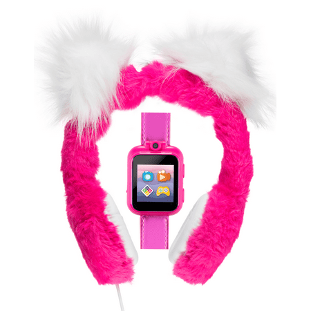 iTech Junior Girls Headphone & Smart Watch Set - Pink Pom Pom 900301M-40-320
