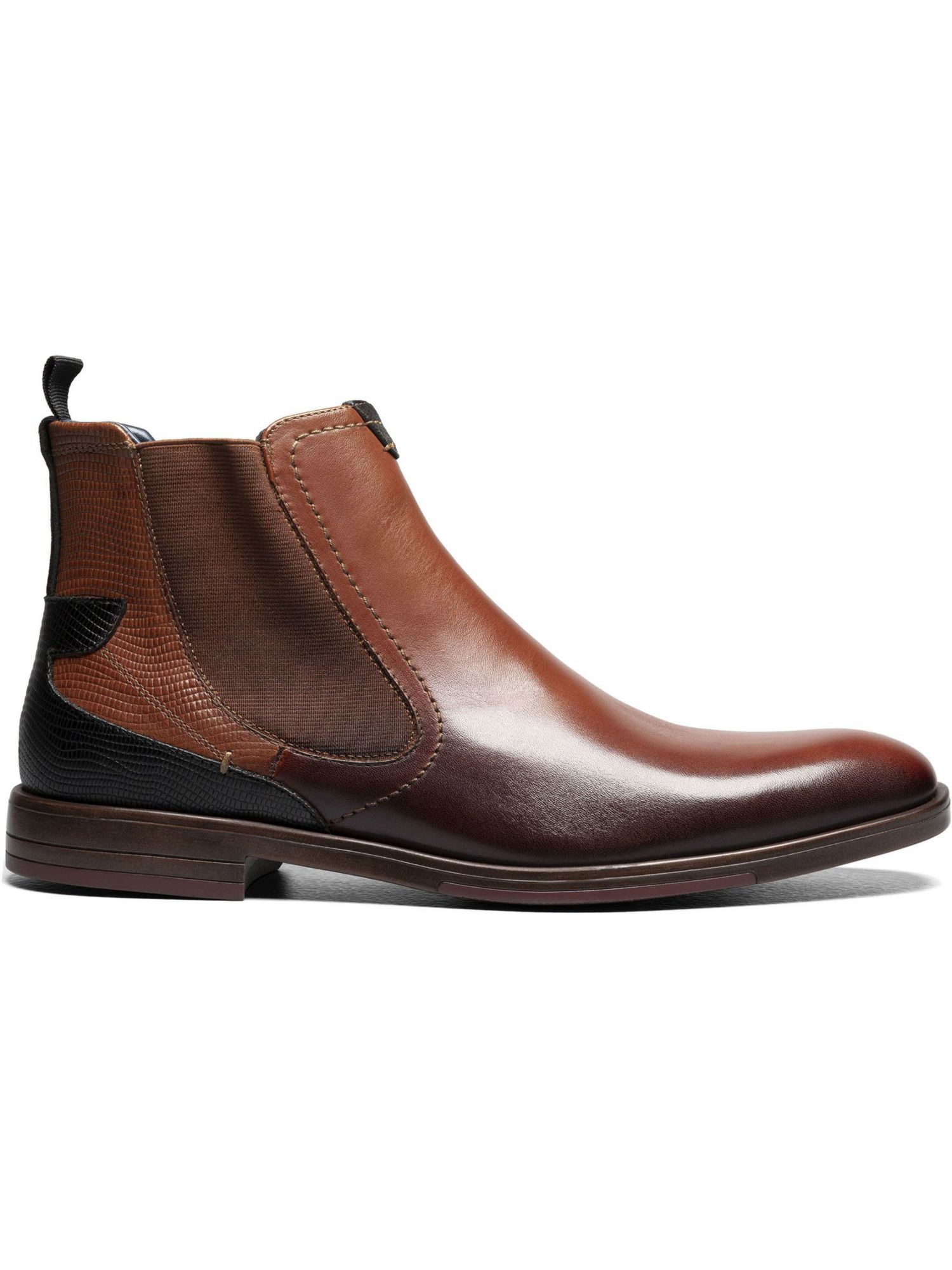 STACY ADAMS Mens Brown Rayford Round Toe Block Heel Leather Chelsea 11.5 M STACY ADAMS Mens Brown Comfort Rayford Round Toe Block Heel  main image 3