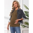 thumbnail image 3 of DARING DIVA Women's Maternity Stretchy Knit Short Sleeve Sweater 2XL Brown, 3 of 8