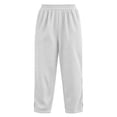 thumbnail image 5 of ClodeEU Women's Waffle Knit High Waisted Pants with Pockets ,Casual Loose Cropped Trousers ,Women's Plus L, 5 of 6