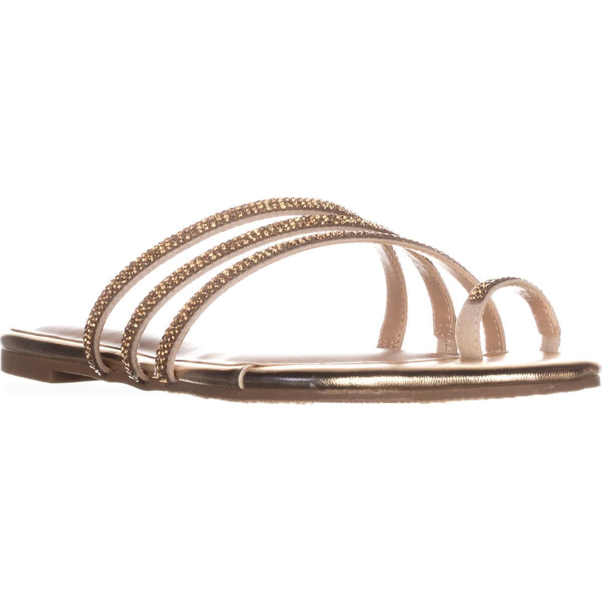 rose gold toe loop sandals