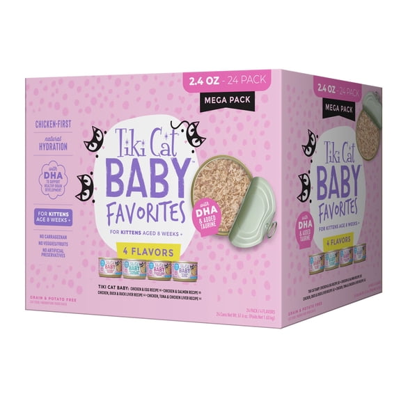 Tiki Cat Baby Whole Foods Mega Pack Wet Food for Kittens 2.4 oz. Count of 24