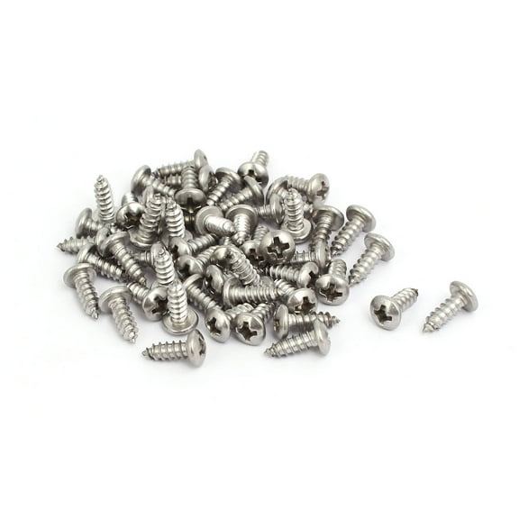 M3.5x10mm 304 Stainless Steel  Round Pan Head Self Tapping Screws 50pcs