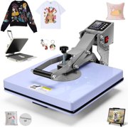 AKEYDIY 15x15 Heat Press, Digital Shirt Press Heat Up Fast & Even, Pro Pull Out Heat Press Lower Platen Slide Out Heat Transfer Sublimation Heat Press Machine for Tshirts, Pillow, Pad, Bag, Purple