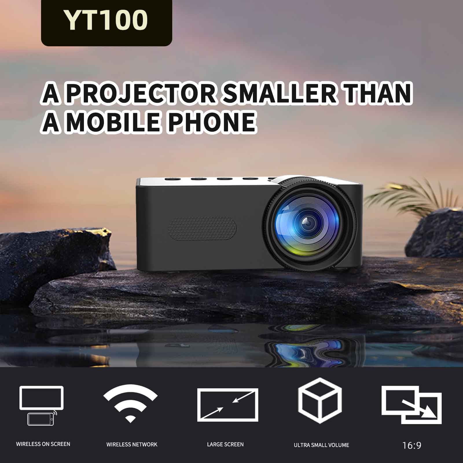 Mini Projector, 1080P Full HD Automatic Wireless Projector, Portable Indoor Outdoor Movie Projector, Compatible TV Boxes, Laptops, Desktops, Digital Cameras, Games, Various Multimedia Device