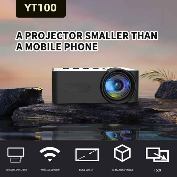AZXY Mini Projector,Movie Projectors,Portable Projector,4k Mini Projector with Wifi Bluetooth,Compatible with Phone Tv Iphone android Hdmi,Wireless