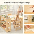 thumbnail image 5 of Kids Desk and Chair, Toddler Play Activity Table with Storage Shelves, Wooden Art Desk for Drawing Playrooms Daycare Classroom, 5 of 8
