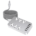 thumbnail image 1 of Multicontacto Regleta De Alimentación Usb Electrica Enchufe Plateado Malubero Multicontacto Regleta, 1 of 5