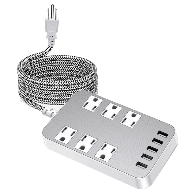 Multicontacto Regleta De Alimentación Usb Electrica Enchufe Plateado Malubero Multicontacto Regleta